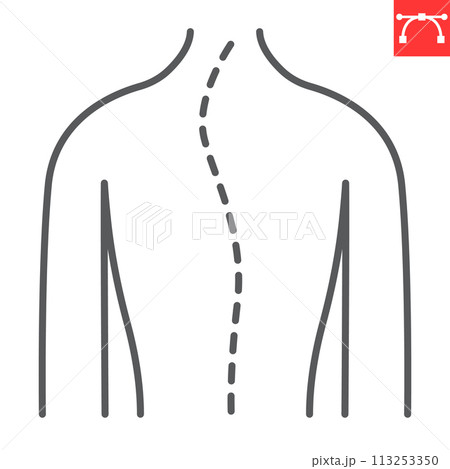 Scoliosis line icon 113253350