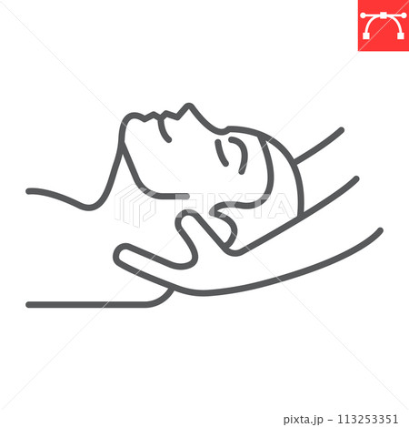 Neck massage line icon 113253351