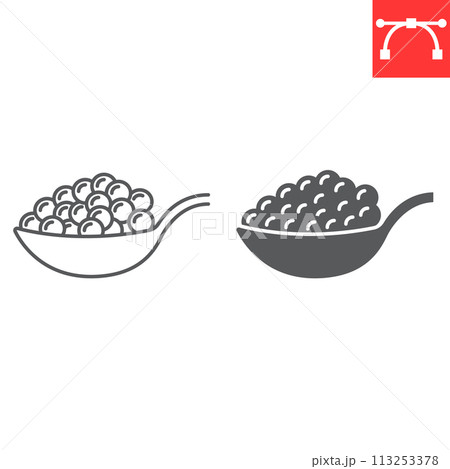Caviar line and glyph icon Caviar line and glyph icon 113253378
