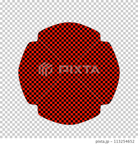 ふすまの引手型モチーフのイラスト 113254652