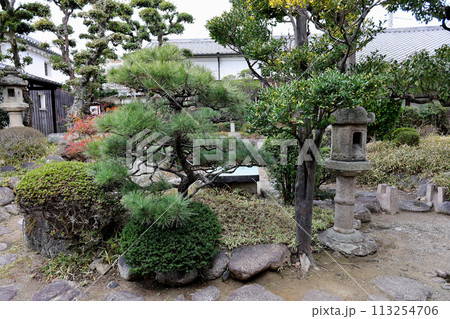 富田林市寺内町　旧家　街並み　蹲つくばい　灯籠 113254706