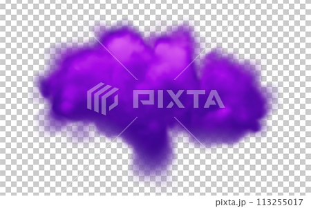 紫色の煙、雲のイラスト 113255017