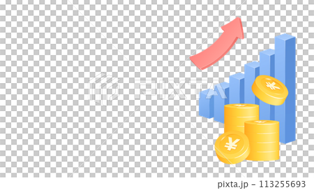 資産が増えるイラスト_円 資産が増えるイラスト_円 113255693