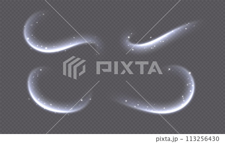 Cold wind with snow, air flow effect, winter freezing swirls, glowing light trails. Cold wind with snow, air flow effect, winter freezing swirls, glowing light trails. 113256430