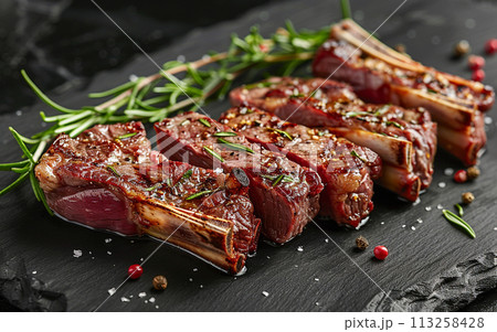 Juicy Grilled Steak on Slate Juicy Grilled Steak on Slate 113258428