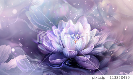 Surreal Purple Lotus Fantasy 113258459