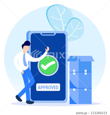 Illustration vector graphic cartoon character of approved 113260223