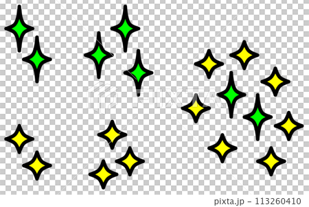 光沢面やピカピカしている場所で光る星のイラスト 光沢面やピカピカしている場所で光る星のイラスト 113260410