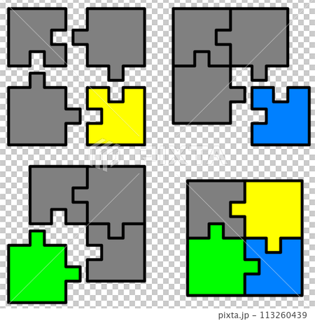 ピースやブロックを組み合わせて組み立てるパズル 113260439