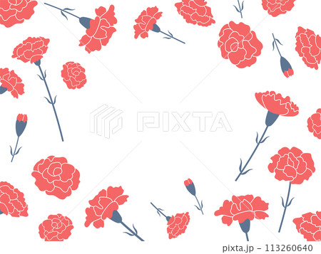 母の日カーネーションフレーム_ベクターイラスト 113260640