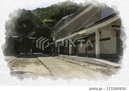 水彩画風 美保神社 収蔵庫 島根県松江市 水彩画風 美保神社 収蔵庫 島根県松江市 113260926
