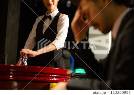 ルーレット　カジノで負けた男性 113260997