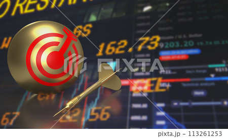 The gold dart and target ball or Business concept 3d rendering. The gold dart and target ball or Business concept 3d rendering. 113261253