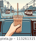 車内で飲むコーヒー 113261315
