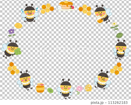 可愛的蜜蜂框架圖 113262183