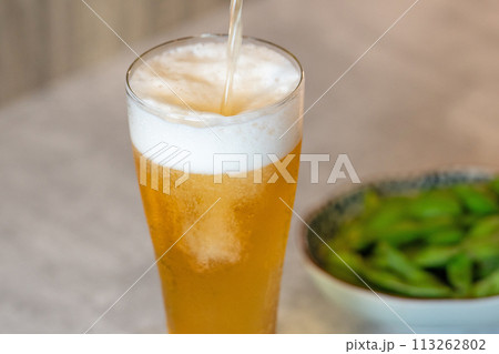 【晩酌】ビールと枝豆【おつまみ】 【晩酌】ビールと枝豆【おつまみ】 113262802