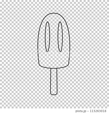 A cartoon drawing of a popsicle with a stick 113263018