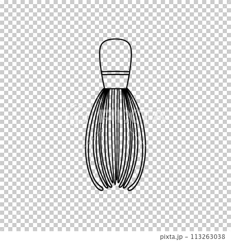 A whisk with a long handle and a black and white background 113263038