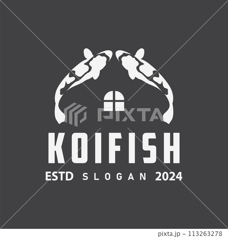 Koi Fish Logo Design, Ornamental Fish Vector, Aquarium Ornament Illustration Brand product 113263278
