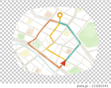 地図上の目的地までの複数ルート 113263343