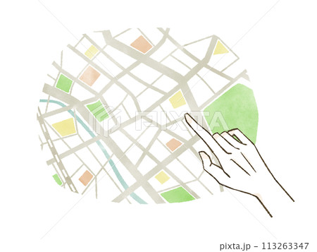 地図を確認する手 113263347