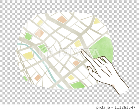 地図を確認する手 113263347