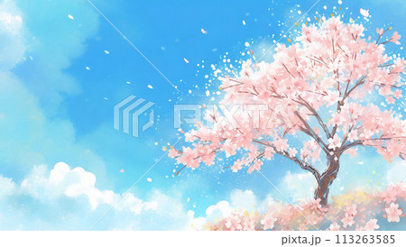 満開の桜 113263585