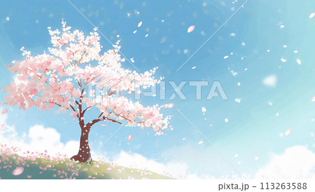 満開の桜 113263588