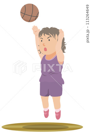 ジャンプシュート　バスケットボール 113264649