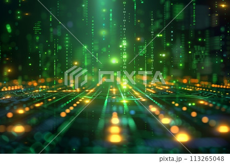 futuristic Artificial intelligence innovation technology design background, network and data 113265048