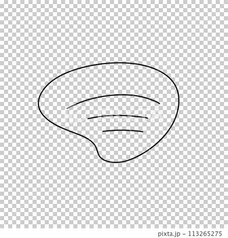 A white circle with a black line on it 113265275