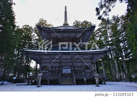 世界遺産高野山の西塔の情景 世界遺産高野山の西塔の情景 113265323