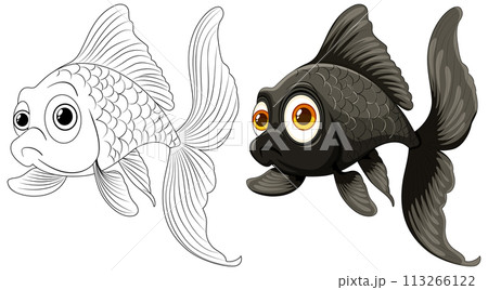 Goldfish Illustration: From Sketch to Color 113266122