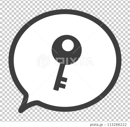 A simple black lock symbol and speech bubble A simple black lock symbol and speech bubble 113266222