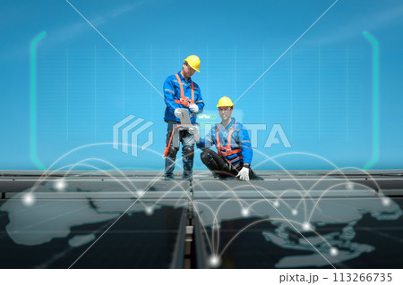 Team of engineers working at the factory 113266735