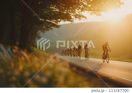 Twilight Ride: Adventure-Seeking Cyclists Tackle Mountainous Terrain 113267700