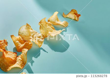 Golden Crunch Delight: Pattern of Crispy Potato...のイラスト素材 [113268278 ...
