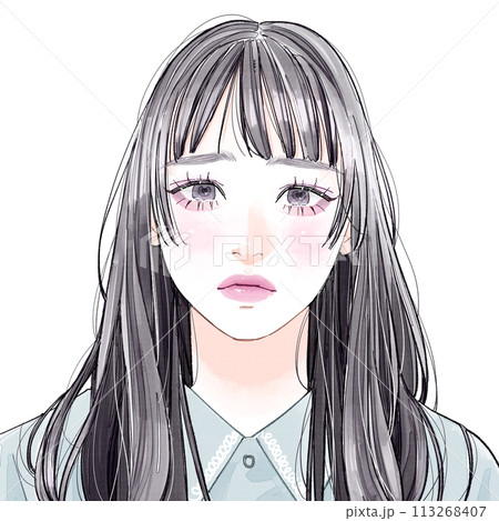 悲しそうな女性 113268407