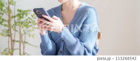 スマホを使うミドル女性 スマホを使うミドル女性 113268542