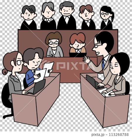 裁判所の法曹三者(裁判官,検察官,弁護士) 裁判所の法曹三者(裁判官,検察官,弁護士) 113268788