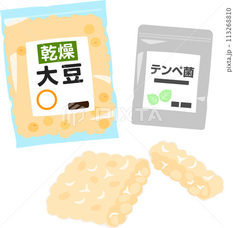 乾燥大豆とテンペ菌で作ったテンペ 113268810