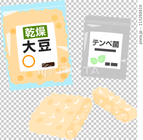 Tempeh made from dried soybeans and tempeh bacteria Tempeh made from dried soybeans and tempeh bacteria 113268810