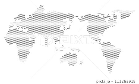 ドットで描かれたシンプルな世界地図 113268919