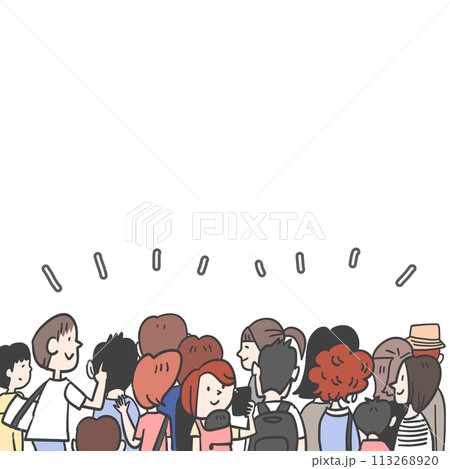 何かに集まる大衆 113268920