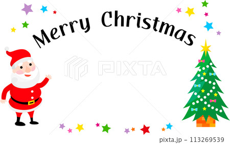 かわいいサンタクロースともみの木 merry christmas かわいいサンタクロースともみの木 merry christmas 113269539