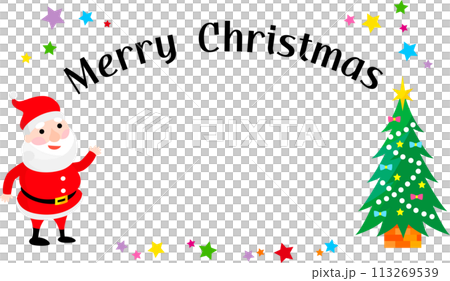 かわいいサンタクロースともみの木 merry christmas かわいいサンタクロースともみの木 merry christmas 113269539