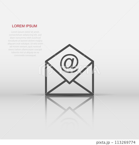 Mail envelope vector icon. Email flat vector illustration. E-mail business concept pictogram on white background. 113269774