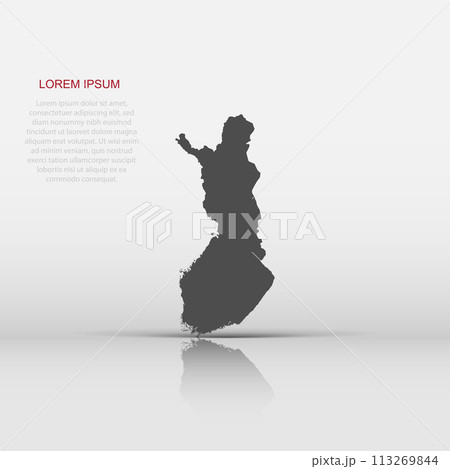 Vector Finland map icon in flat style. Finland sign illustration pictogram. Cartography map business concept. 113269844