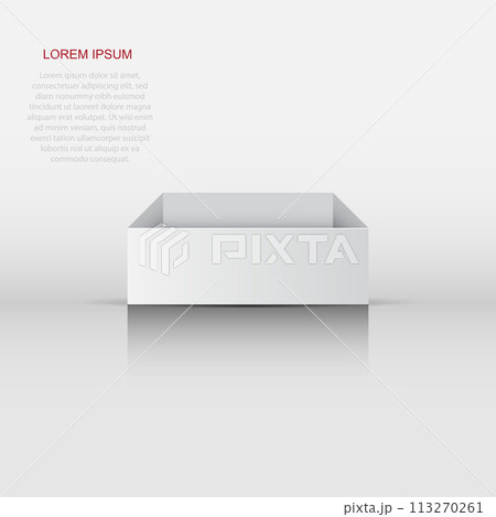 White cardboard package box. Vector illustration isolated on white background. 113270261