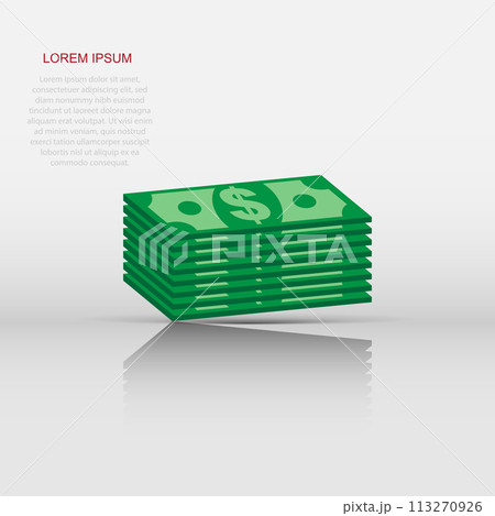 Stacks dollar cash. Vector illustration in flat design on white background Stacks dollar cash. Vector illustration in flat design on white background 113270926